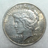 1924 Lady Liberty Peace silver dollar in fine condition