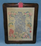 Vintage needle point framed child's prayer