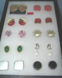 Collection of vintage costume jewelry earrings