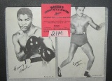 Pair of early boxing  exhibit penny arcade photo cards