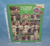 Vintage 1973 NY Mets program and score card