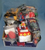 Box full of vintage fast food collectible toys