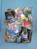 Box full of vintage fast food collectible toys