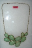 Quality costume jewelry necklace with green fluorite stone