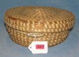 Vintage all hand woven covered basket