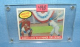 Baseball card featuring Mantle hitting his 42nd home run 1959
