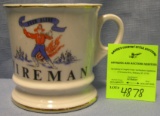 Vintage shaving mug titled fireman