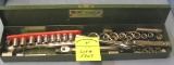 Socket and ratchet set with metal box