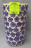 Blue floral decorated vase