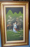 Original oriental oil on canvas painting