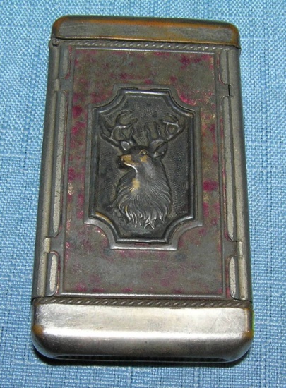 Antique hunting themed match safe