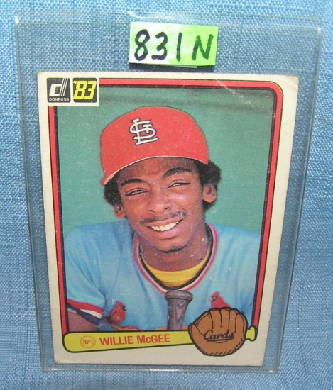 Willie McGee rookie baseball card
