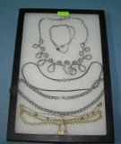 Collection of vintage costume jewelry necklaces