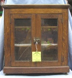 Antique oak 3 shelf cabinet circa early 1900's
