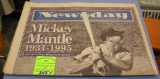 Vintage Mickey Mantle memorial newspaper