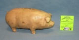 Hand painted cast iron pig bank