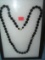 Vintage black onyx hand cut crystal necklace