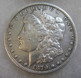 1879S Morgan silver dollar in fine condition