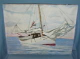 Fanny sail boat painting