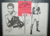 Pair of early boxing  exhibit penny arcade photo cards