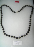 High quality onyx necklace with 14K gold clasp and beads