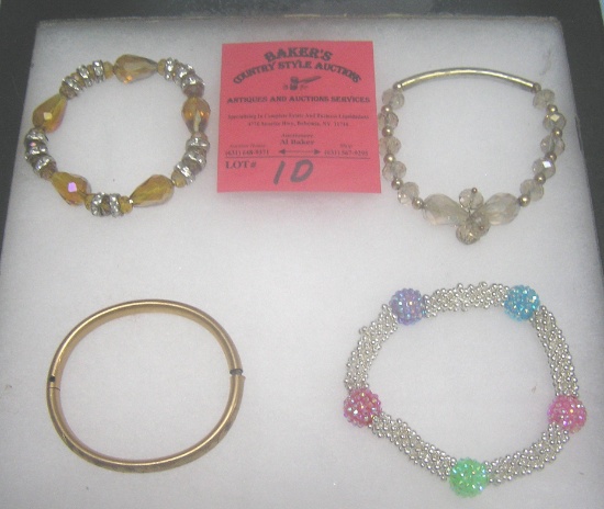 Group of costume jewelry bracelets
