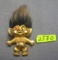 Early all cast metal googily eyed figural troll pin