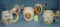 Group of 5 porcelain children's milk mugs