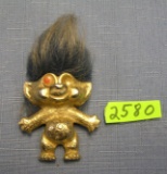 Early all cast metal googily eyed figural troll pin