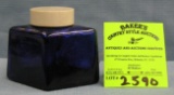 Early cobalt blue Parker fountain pen ink bottle