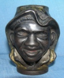 Antique cast iron 2 faced double sided black boy bank