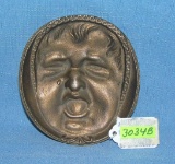 Sold bronze crying baby figural dish