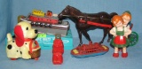 Vintage hard plastic toys and collectibles