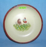 Little Red Riding hood and the wolf enameled tin bowl
