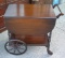 Antique dark walnut tea cart