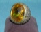 Large ring with citrine center stone & small amethyst stone