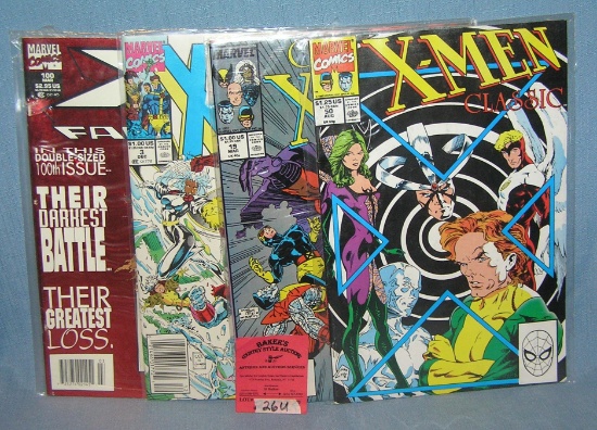 Group of vintage X-Men comic books