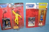 Pair of vintage basketball starting lineup sports figures