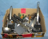 Large box full of estate silverware and kitchenwares