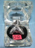 Quality star fish ring with rhinestone