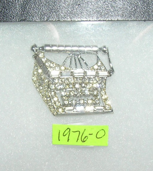 Vintage typewriter pin with semi precious stones