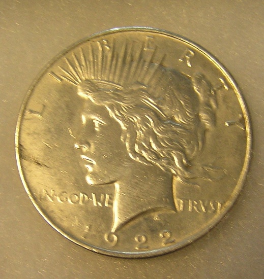 1922 Lady Liberty Peace Silver Dollar in fine condition