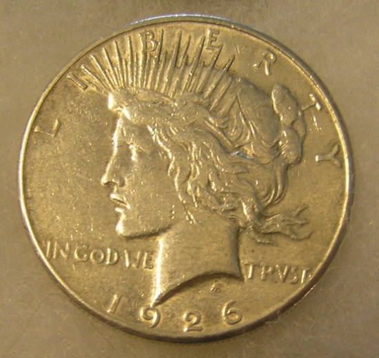 1926S Peace Silver dollar in very fine condition