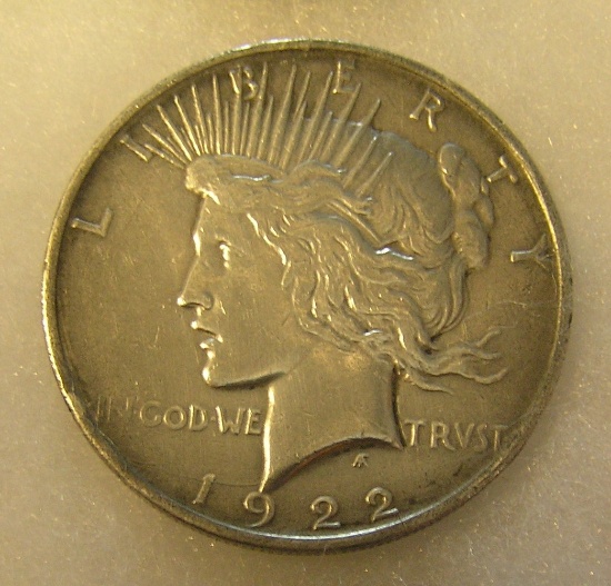 1922D Lady Liberty Peace Silver Dollar in fine condition