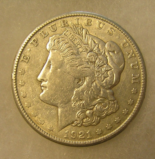 1921-S Morgan Silver Dollar in fine condition