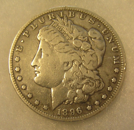 1896O Morgan silver dollar in fine condition