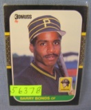 Barry Bonds rookie baseball card