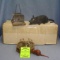 Antique mouse traps, w/ rubber mouse & a rubber rat