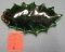 Vintage 1950's leaf shaped art pottery candy dish