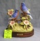 Artist signed hand painted chirping bird figurine